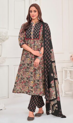 Buy Black Cotton Kurta Suit Sets for Women