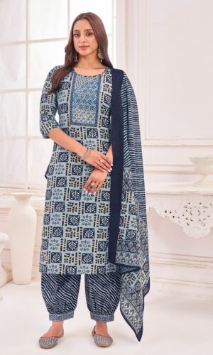 Buy Cotton Blue Kurta Suit Sets for Women