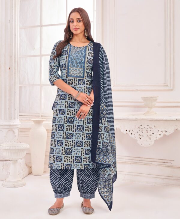 Buy Cotton Blue Kurta Suit Sets for Women
