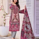 Buy Cotton Lavender and Gray Kurta Suit Sets for Women