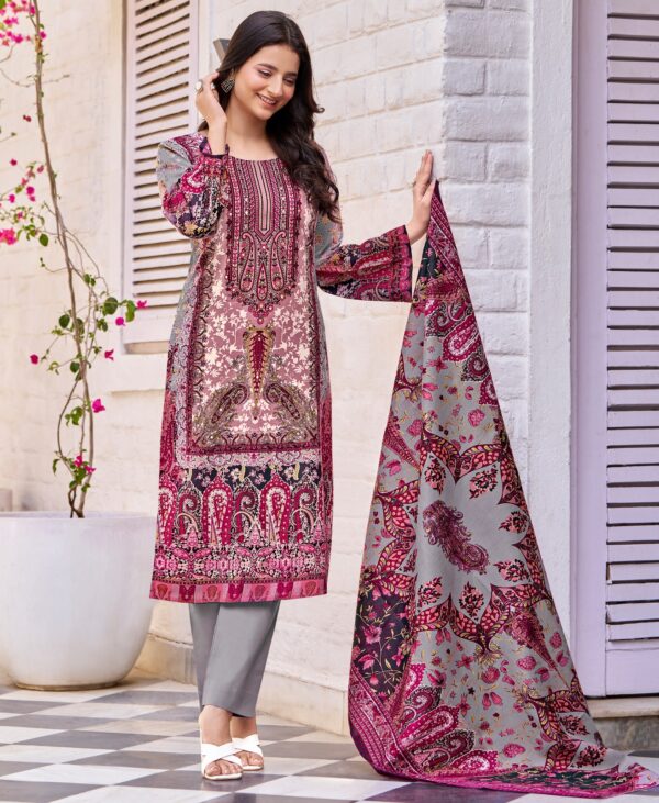 Buy Cotton Lavender and Gray Kurta Suit Sets for Women