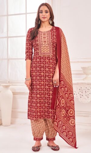 Buy Cotton Maroon Kurta Suit Sets for Women