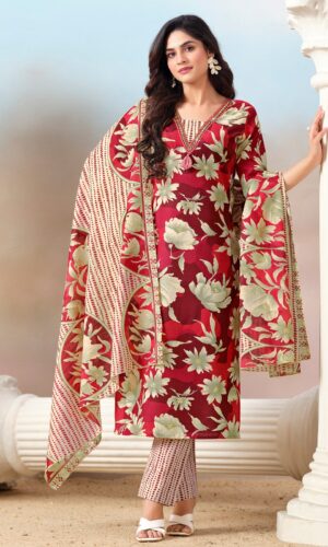 Buy Cotton Red Kurta Suit Sets for Women